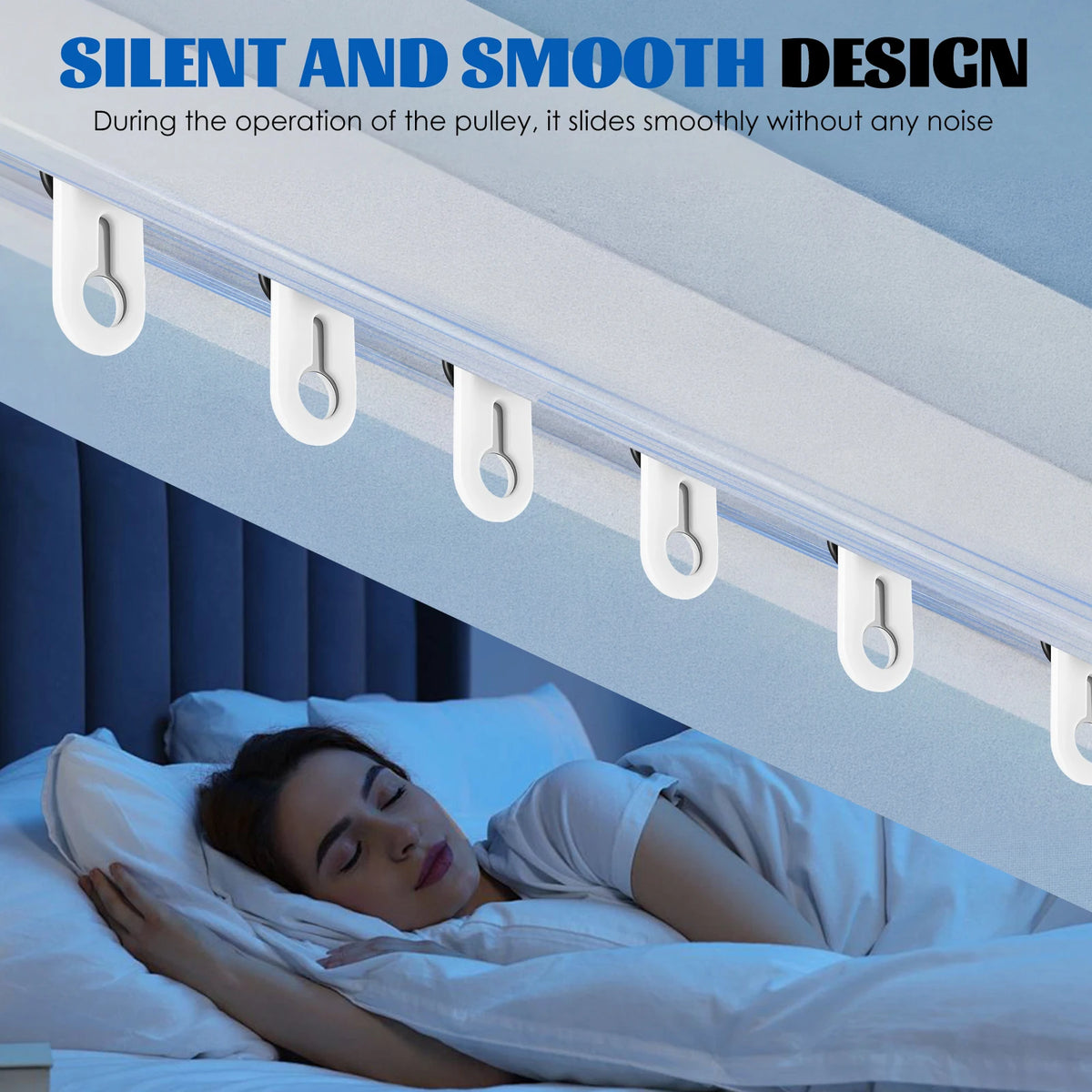 50PCS Curtain Track Rollers Quiet Sliding Glider Hooks for Rails Curtain Track Gliders Richie's