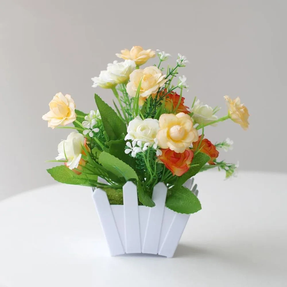 Pink Artificial Potted Flowers – Faux Plant Indoor Home Décor Artificial Potted Flower Richie's Orange