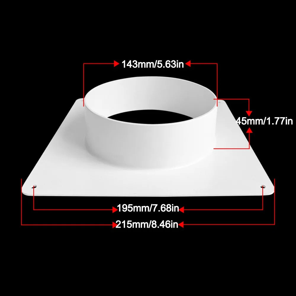 Plastic Vent Pipe Adapter Flange Connector | Wall-Mount Ducting Vent Pipe Adapter Richie's White-150mm