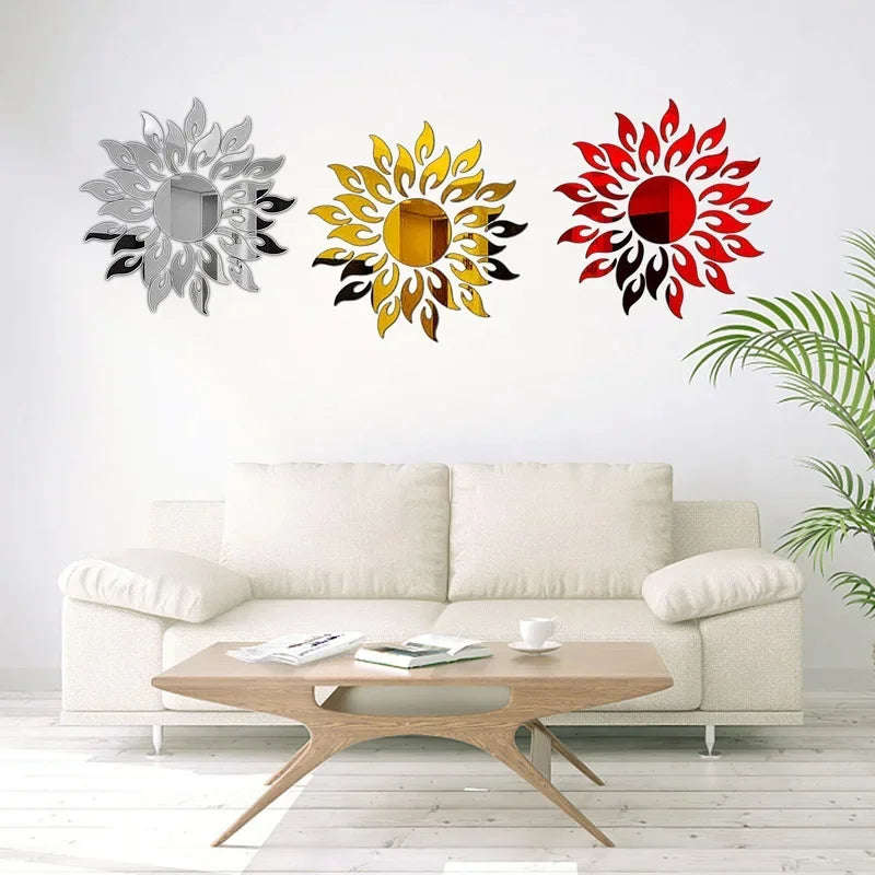 Sunflower Acrylic Mirror Wall Sticker – Reflective Decal Mirror Wall Sticker Richie's