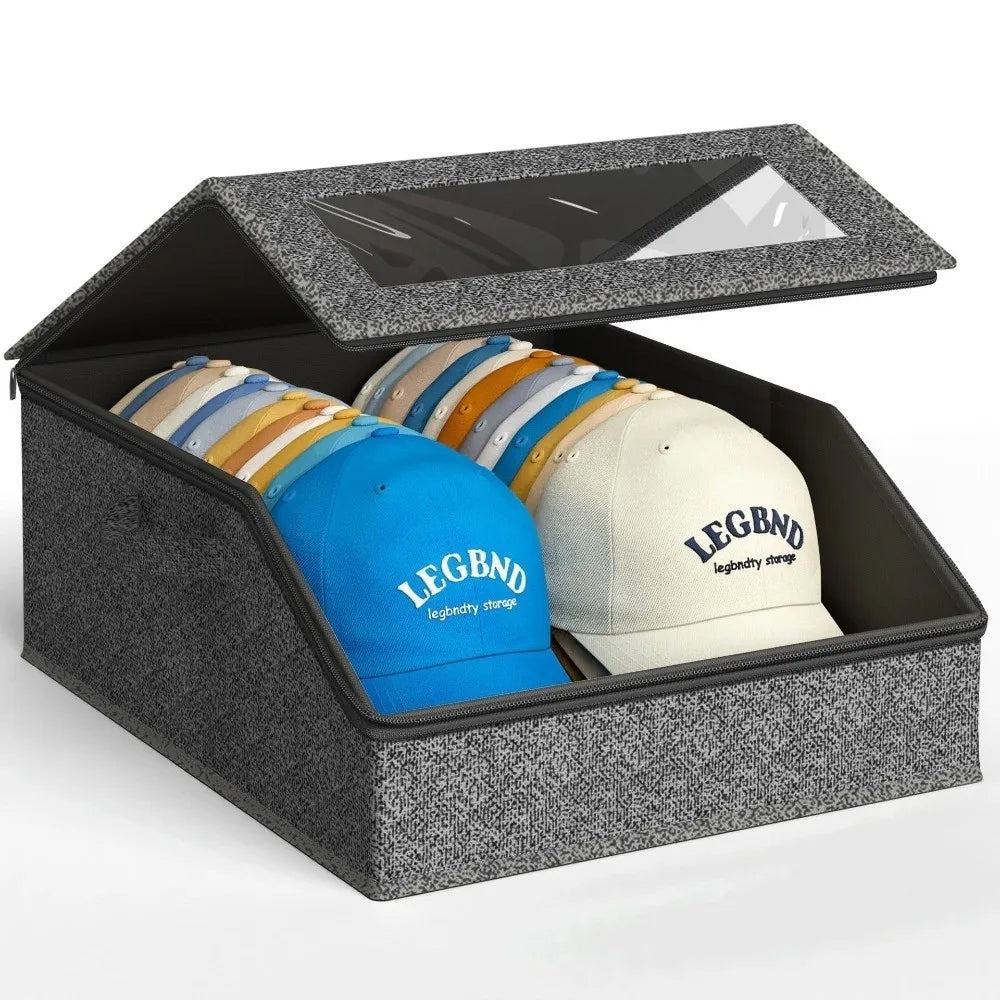 24-Cap Clear Window Hat Storage Box – Stackable Organizer Hat Storage Organizer Richie's