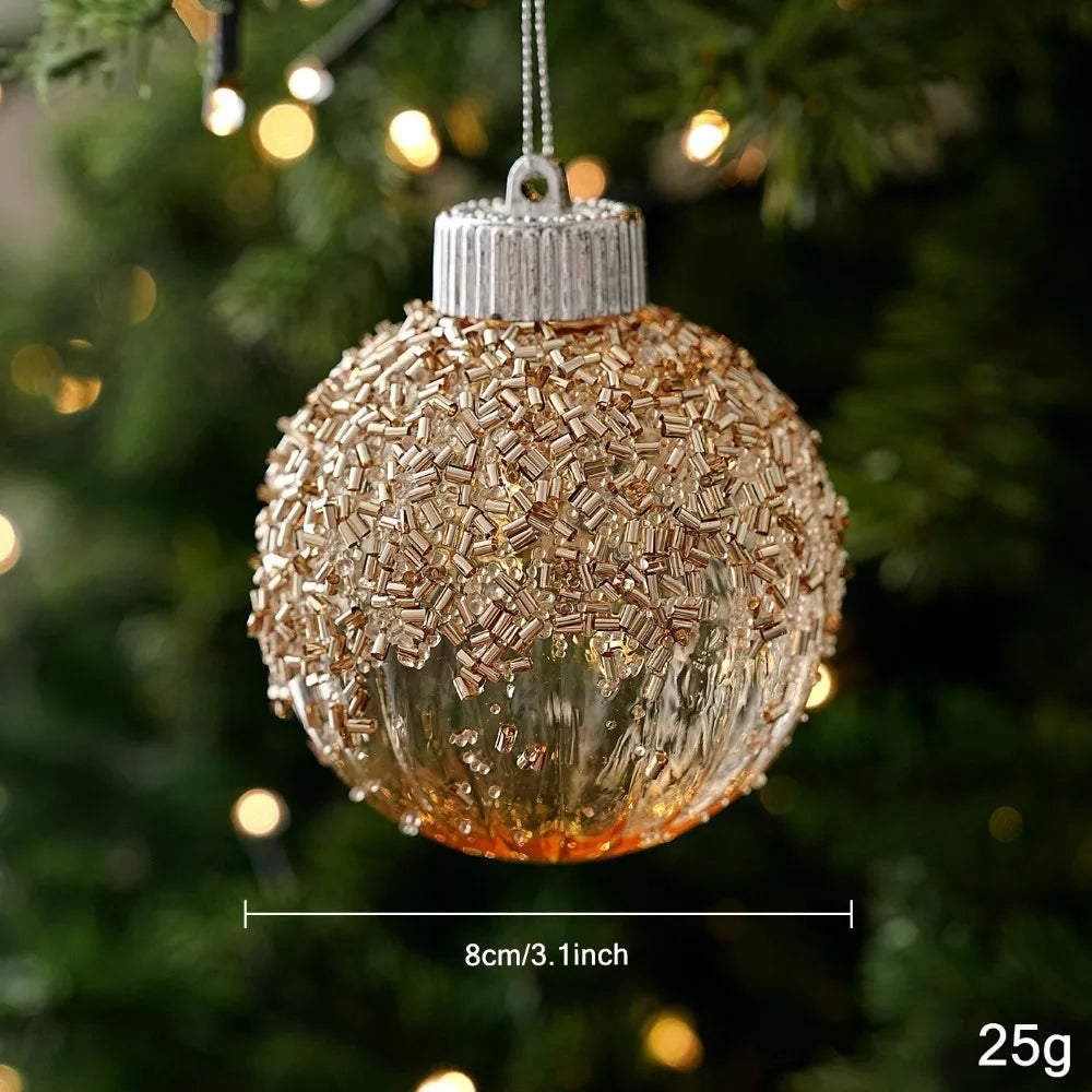 Sequin Christmas Bauble Shatterproof Hollow Plastic Xmas Ornament Christmas Ornament Richie's H