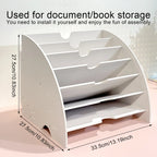 7-Tier Desktop File Organizer | White Vertical Document Rack Desktop File Organizer Richie's
