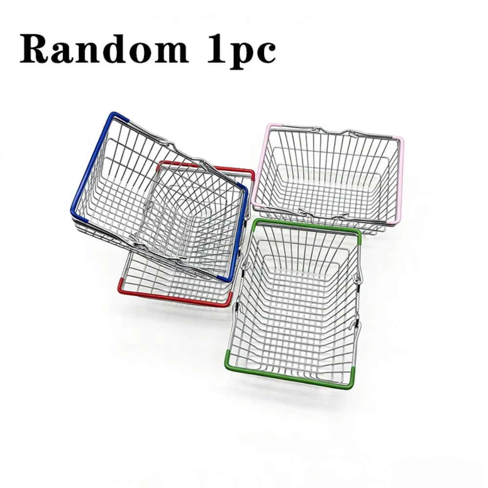 Mini Metal Wire Shopping Basket – Mesh Desk Organizer 2 Sizes Wire Storage Basket Richie's 18x13.5x8cm