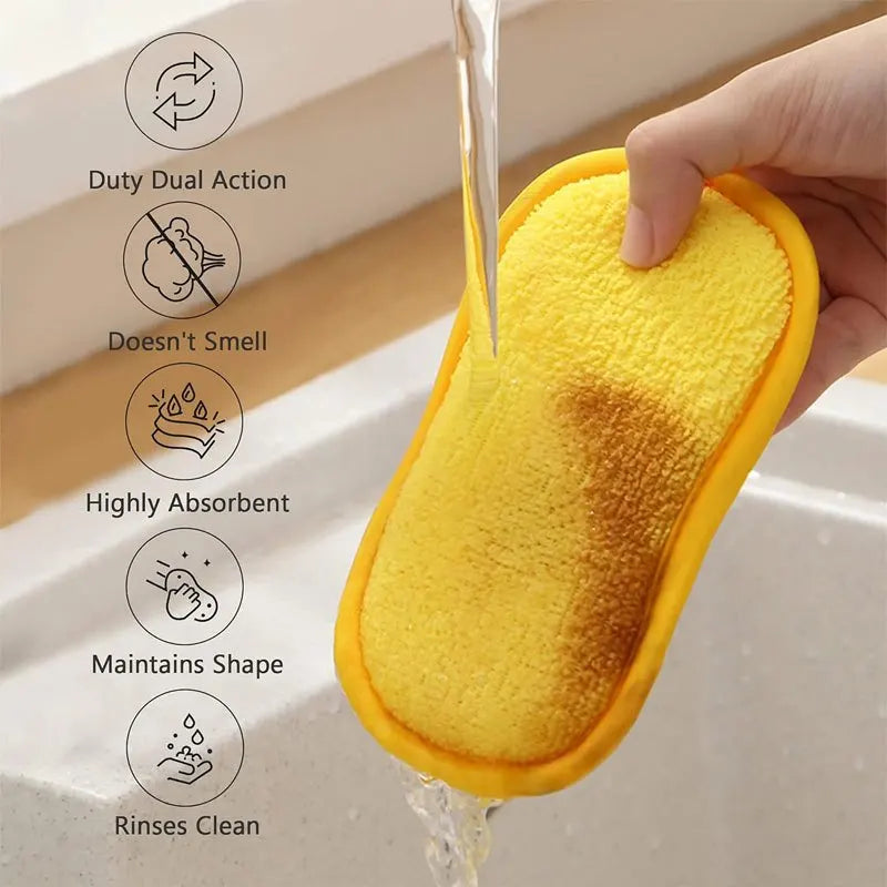 Reusable Sponge Wipe & Kitchen Brush – Washable, Lint-Free Kitchen Sponge Brush Richie's