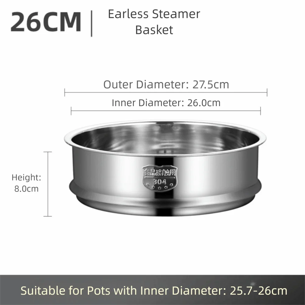304 Stainless Steel Steamer Basket 16–32cm Food Steam Rack Steamer Basket Richie's 26cm
