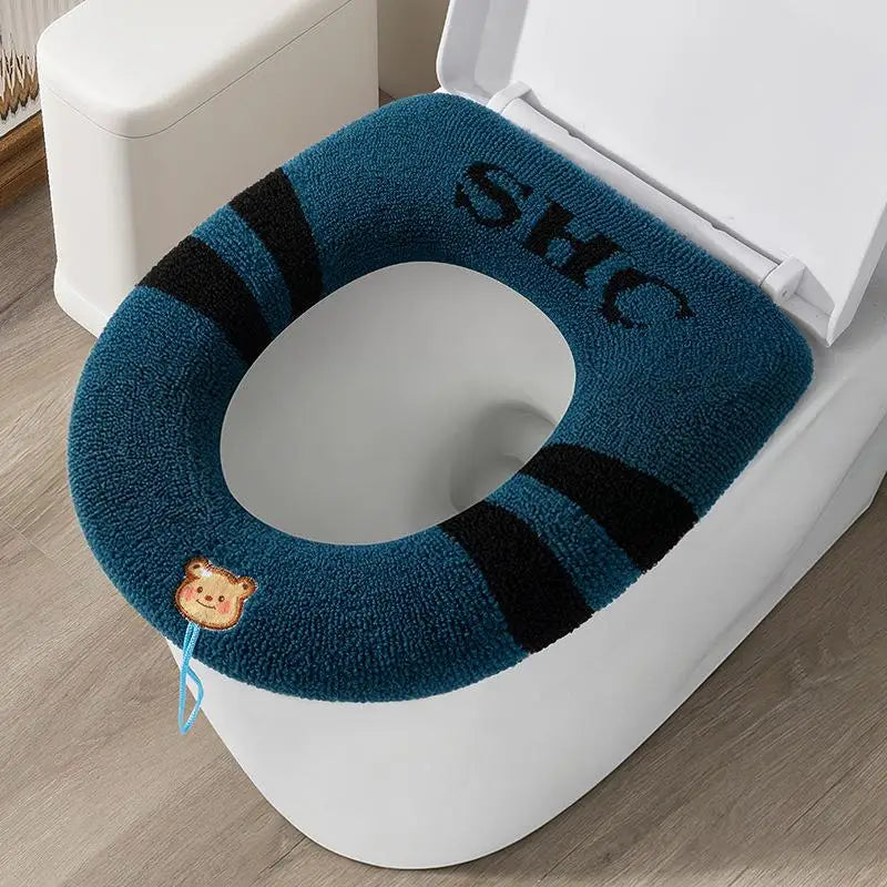 Soft Washable Toilet Seat Cover Cushion Pad | Cozy Bathroom Comfort Toilet Seat Cover Richie's one size Blue
