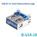 5-Pack USB 3.0 Female Sockets – 90° & 180° Type-A & Type-B USB Connector Socket Richie's B-U14-18 3.0 SFWOE 5PCS