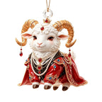 Acrylic Goat Christmas Ornament – Rhinestone Hanging Pendant Christmas Tree Ornament Richie's 6