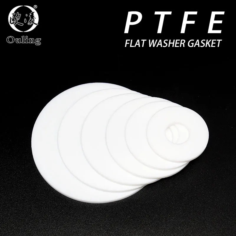 PTFE Teflon Flat Gasket Washer M4–M57 | 1–3mm Seal Ring PTFE Gasket Washer Richie's