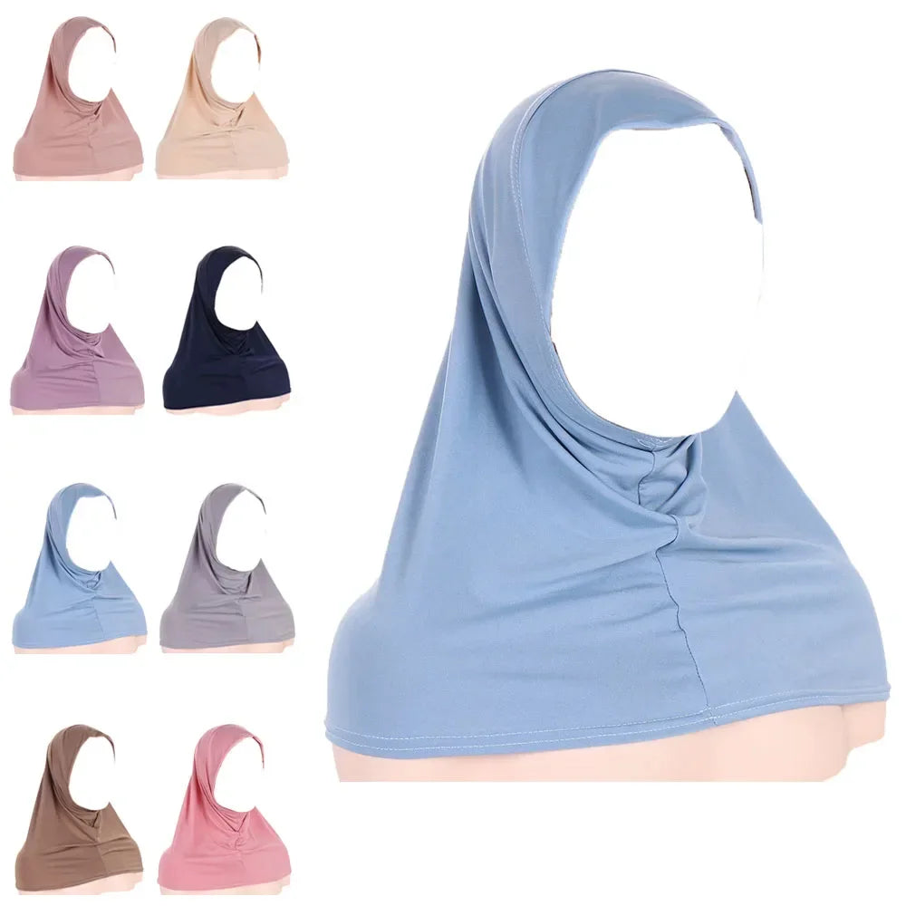 Women's Jersey Hijab Underscarf Inner Cap – Solid Neck Cover Hijab Underscarf Cap Richie's