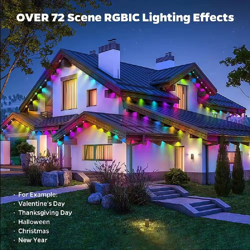 RGBIC Permanent Outdoor LED Eave Lights IP67 Smart App & Remote Outdoor LED String Lights Richie's