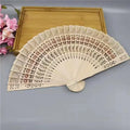 Wooden Folding Hand Fan – Carved Traditional Design, Wedding Favor Folding Hand Fan Richie's B