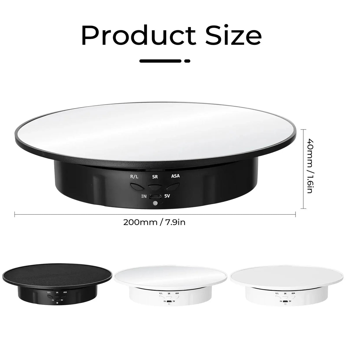 360° Electric Rotating Display Turntable 200mm | 3 Speeds Photography Display Turntable Richie's