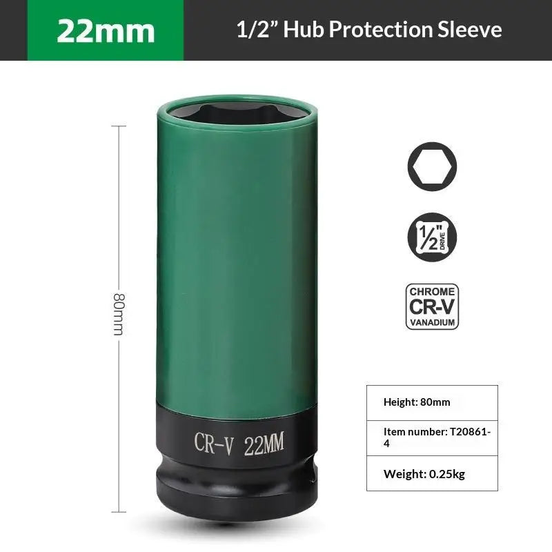 1/2" Drive Wheel Protector Socket CR-V Steel 17–22mm Impact Socket Tool Richie's A4