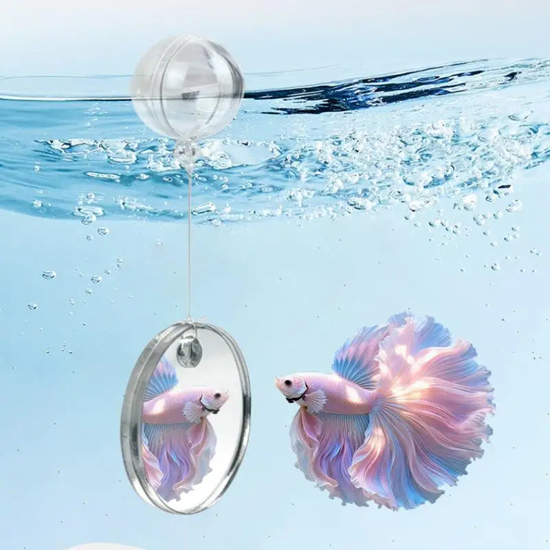Floating Acrylic Betta Fish Mirror – Aquarium Training Toy Aquarium Fish Toy Richie's