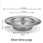 Stainless Steel Sink Strainer & Shower Drain Hair Catcher Sink Drain Strainer Richie's Silver XL