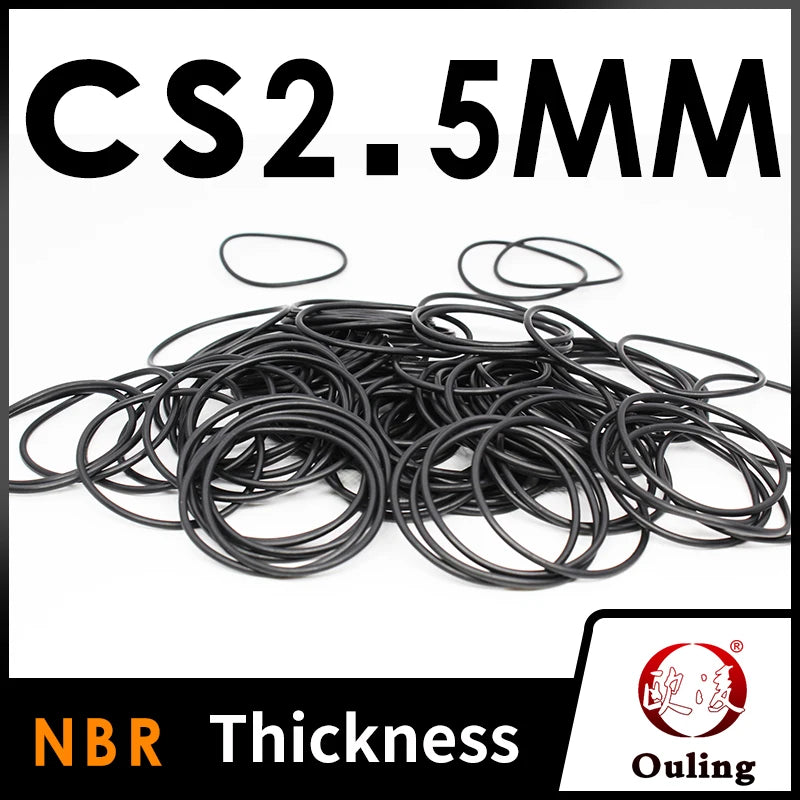 CS2.5mm Black NBR Nitrile Rubber O-Rings Seals & Gaskets Rubber O-Ring Seals Richie's