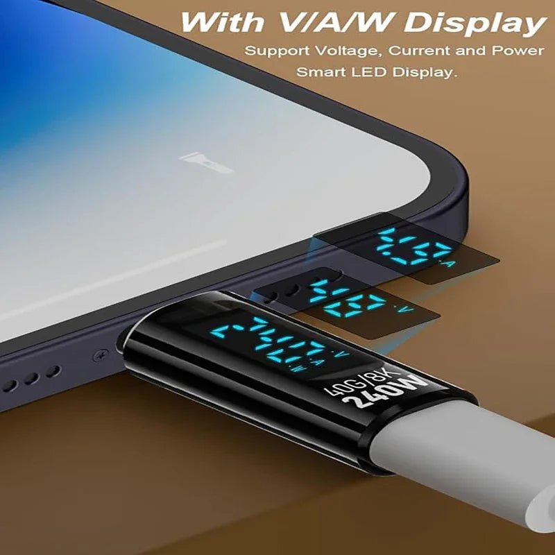 FUCHU 240W USB4 Type-C Digital Display Charging Adapter USB-C Charging Adapter Richie's