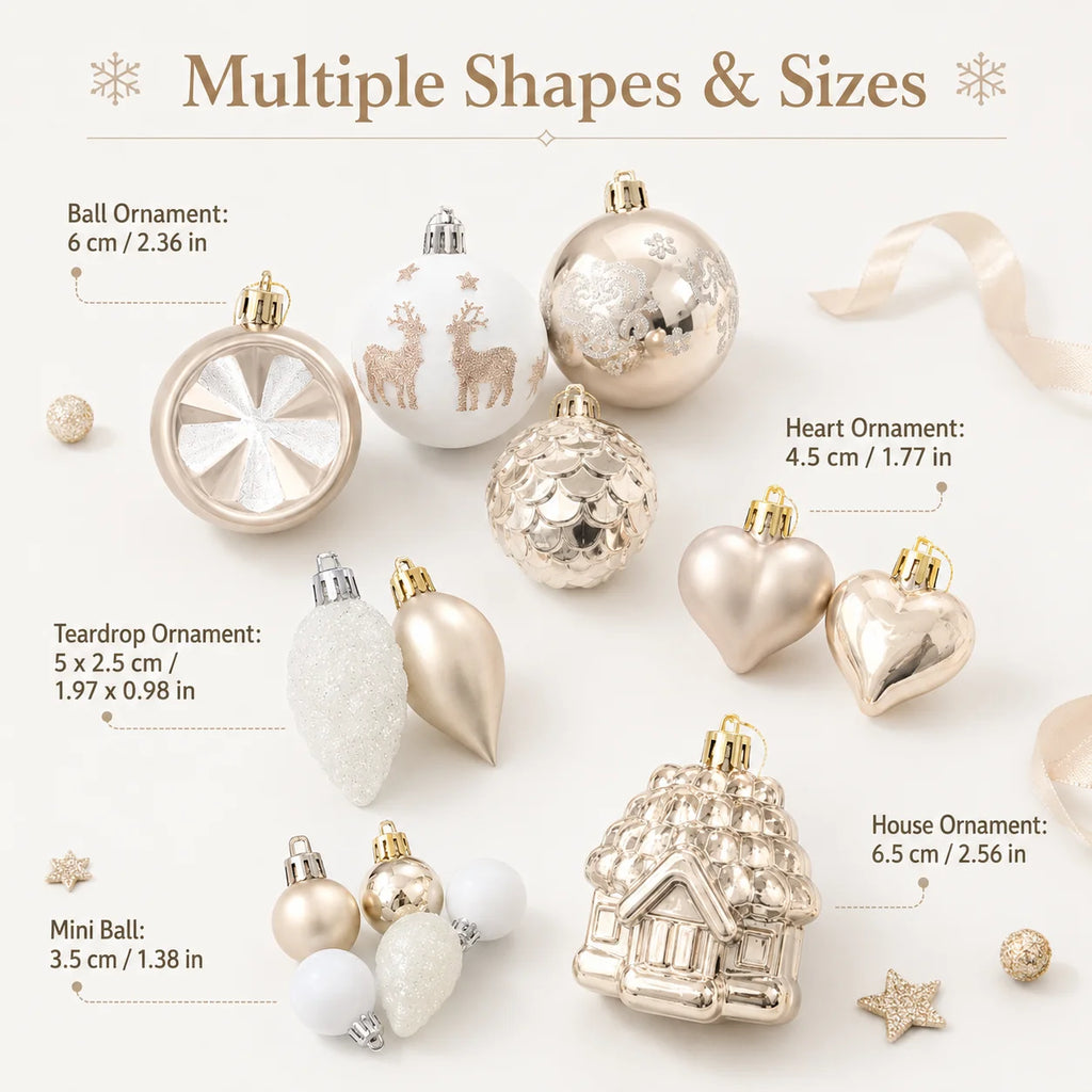 40-Piece Christmas Ball Ornaments – Festive Tree Decorations Christmas Ornament Set Richie's