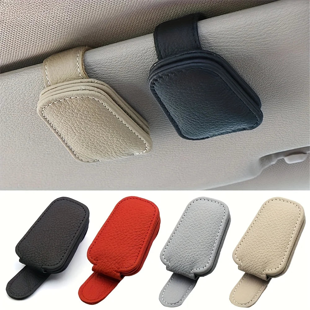 PU Leather Car Visor Sunglasses Holder with Card Slot Car Visor Organizer Richie's