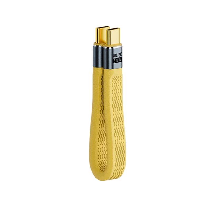 USB 4 Type-C Cable 40Gbps 8K@60Hz 240W PD FPC Short Cable USB-C Cable Richie's Yellow