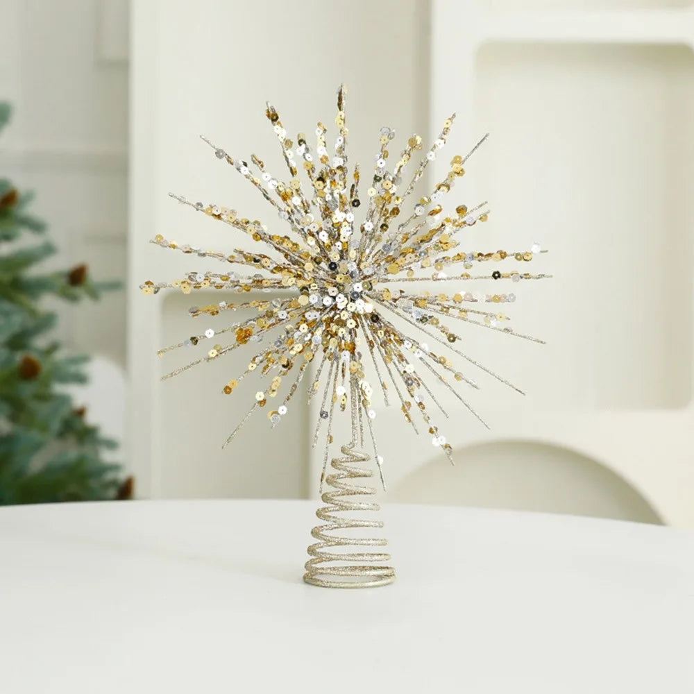 Glitter Christmas Tree Star Topper – Gold & Silver | 24×30cm Christmas Tree Topper Richie's Gold