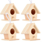 4Pcs Hanging Wooden Birdhouse Set | Platane Wood Bird Nest Hanging Birdhouse Set Richie's