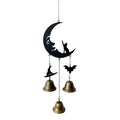 Gothic Moon Cat Metal Wind Chime – Halloween Bat & Witch Hat Décor Gothic Wind Chime Richie's 1pc