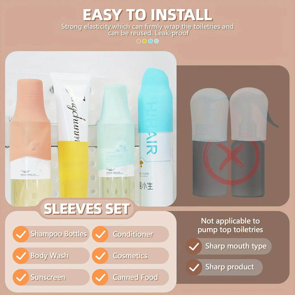 Silicone Travel Bottle Covers – Leak-Proof Toiletry Caps Travel Bottle Covers Richie's