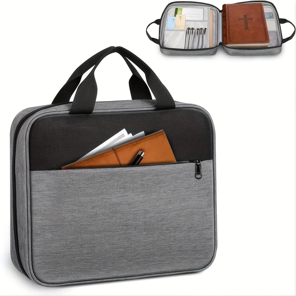 Bible Cover Bag with Zippered Pockets & Handle – Unisex Bible Carry Bag Richie's