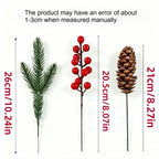 24pcs Artificial Pine, Pinecone & Red Berry Christmas Bouquet Christmas Decor Set Richie's