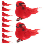 10Pcs Christmas Cardinal Red Bird Clip Ornaments – Xmas Decor Christmas Bird Ornaments Richie's