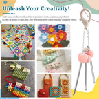 3-Piece Mini Crochet Hook Keychain Set | Heart Handle Crochet Hook Set Richie's