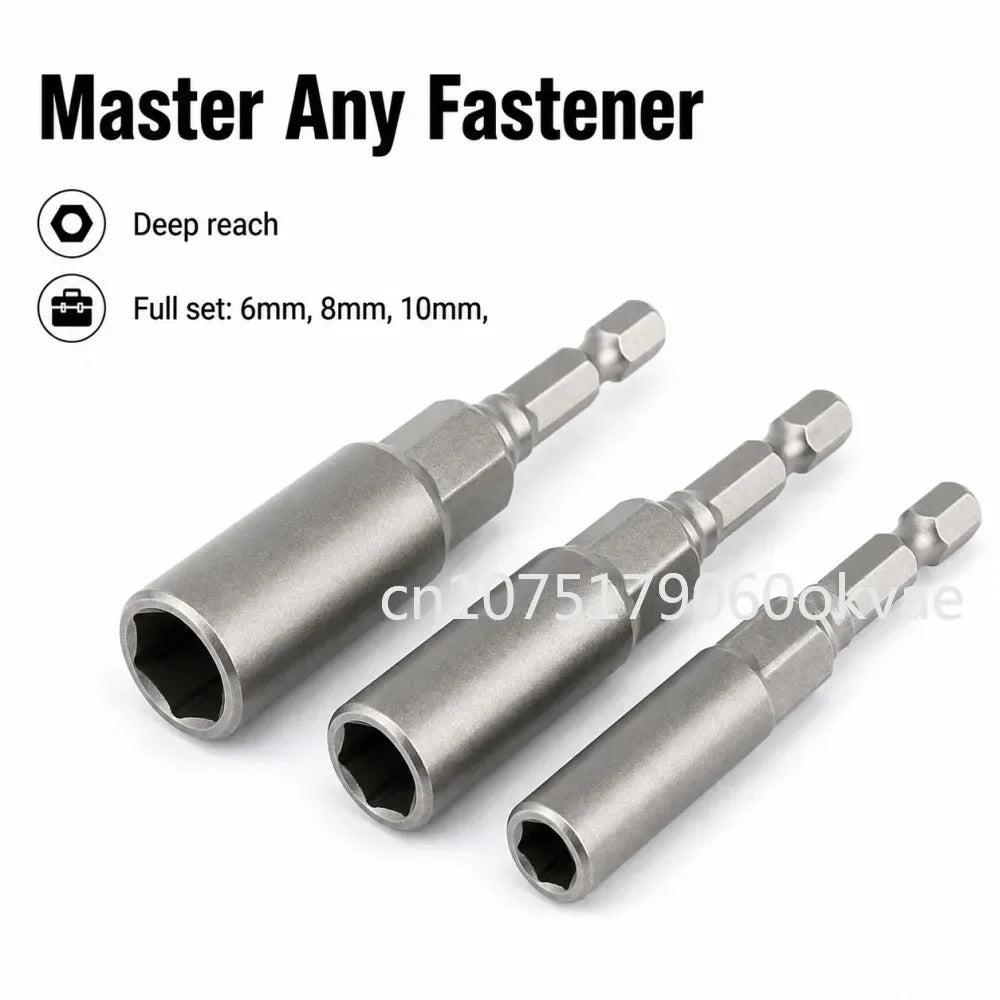 6Pc Extra Deep Impact Socket Set 6–17mm 1/4" Hex Metric Impact Socket Set Richie's