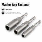 6Pc Extra Deep Impact Socket Set 6–17mm 1/4" Hex Metric Impact Socket Set Richie's