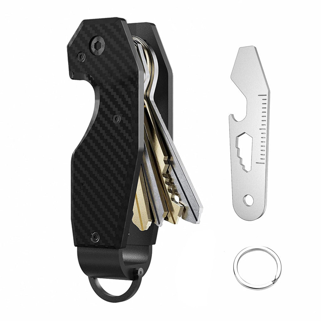 Zeeker Compact Metal Key Organizer | Minimalist Key Fob 2–6 Keys Metal Key Organizer Richie's carbon fiber