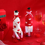 2Pcs Rudolph Couple Wine Bottle Sleeves – Reusable Gift Covers Wine Bottle Covers Richie's