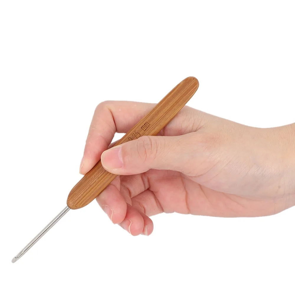 11pc Bamboo Crochet Hook Set Mixed Sizes 0.5–3mm | Ergonomic Crochet Hook Set Richie's