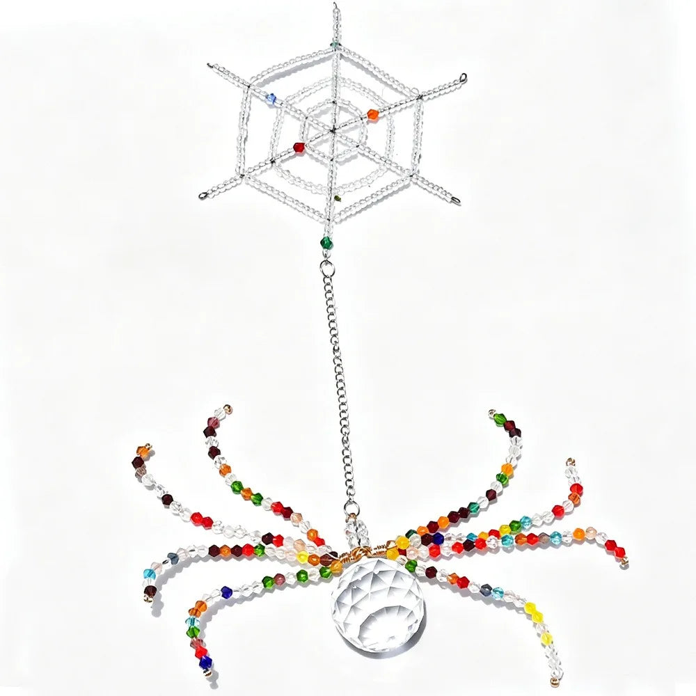 Beaded Spider Hanging Ornament – Crystal Faceted Halloween Décor Halloween Hanging Ornament Richie's Style15