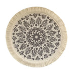 Bohemian Round Woven Placemat – Heat Resistant & Non-Slip Tassel Woven Placemat Richie's Black L