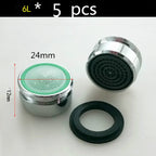 5-Pack Brass Water Saving Faucet Aerator Bubbler Splash Guard Faucet Aerator Richie's 6L-minute-Brass
