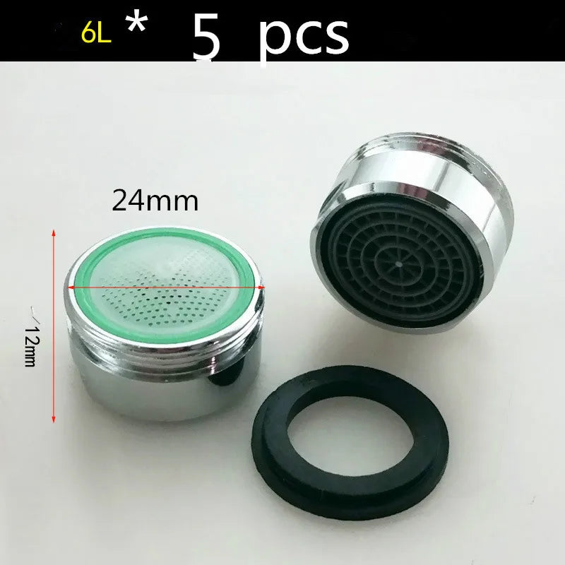 5-Pack Brass Water Saving Faucet Aerator Bubbler Splash Guard Faucet Aerator Richie's 6L-minute-Brass