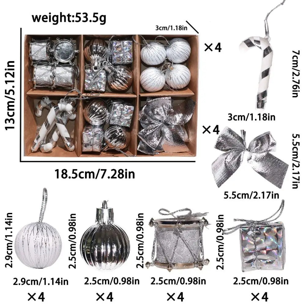 24pcs Christmas Ball Ornament Set – DIY Xmas Tree Decorations Christmas Ornament Set Richie's