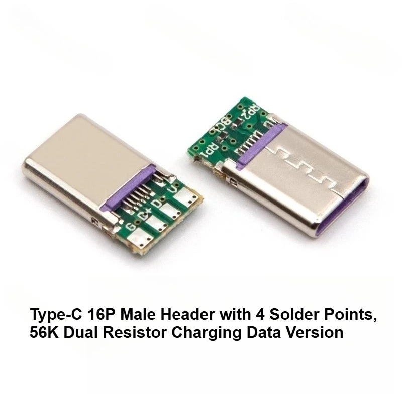 USB C Male Connector Type-C 3.1 16P/24P PCB Solder Plug 5/10PCS USB C Connector Richie's C 16P-4-2 5PCS