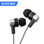 FUCHU Wired In-Ear Earbuds 3.5mm Bass Stereo Earphones Wired In-Ear Earbuds Richie's Silver gray