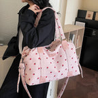 Strawberry Corduroy Travel Bag – Large Crossbody Duffel Travel Duffel Bag Richie's