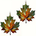 2pcs Acrylic Maple Leaf Light Catcher – Fall & Thanksgiving Decor Seasonal Window Ornament Richie's 2pcs green