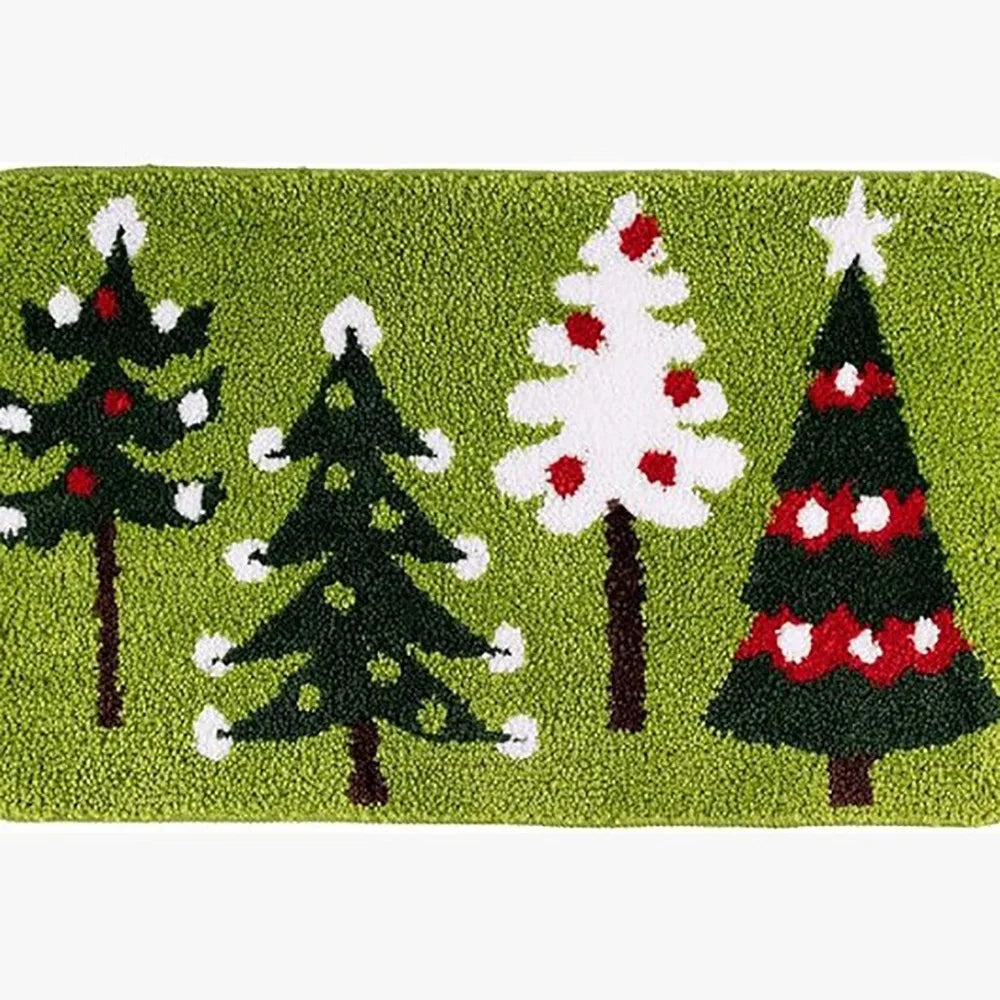 Santa Claus Christmas Door Mat – Non-Slip Crystal Fleece Holiday Floor Mat Richie's Style 7
