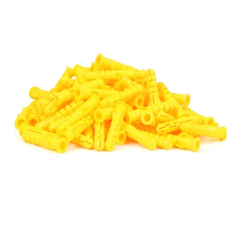 500/1000pcs 6x30mm Ribbed Plastic Wall Anchors Yellow Wall Plugs Wall Anchors Richie's